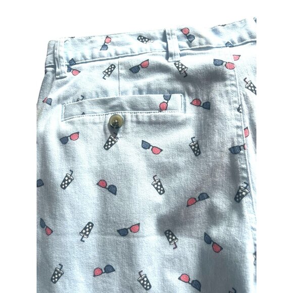 RAW YARN INDUSTRIES Men's Stretch Short Size 36 Light Blue Ice Cream & Sunglasse - Picture 4 of 7